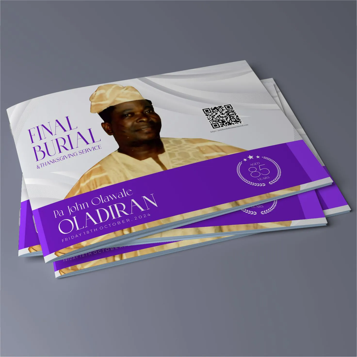 best high top quality custom branded customized event ceremonial landscape funeral/burial perfect binded brochure design and printing in Lagos, Abuja, Nigeria, Africa.