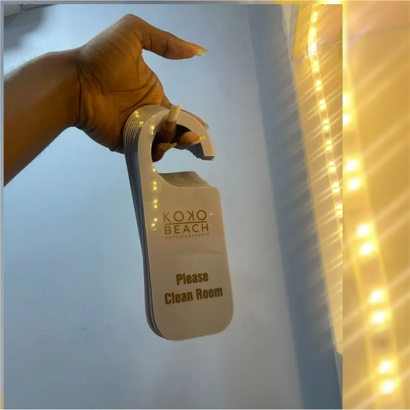 Best high top quality customized branded corporate door hanger design and printing in Lagos, Abuja, Nigeria, Africa.