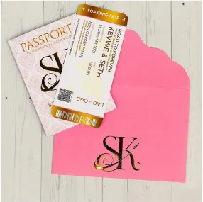 Customized high best quality top branded custom retractable promotional luxury corporate personalized wedding event passport invite wedding stationeries design and printing in Lagos, Abuja, Nigeria, Africa.