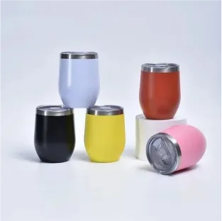 Best high top quality customized branded fashionable retractable luxury premium gift 120z vacuum insulated u-shape egg-shaped wine tumbler mug souvenir gift item design and printing in Lagos, Abuja, Nigeria, Africa.