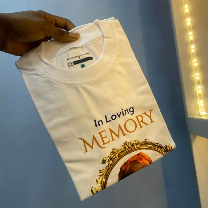 Best high top quality customized branded funeral/burial party t-shirt design and printing in Lagos, Abuja, Nigeria, Africa.