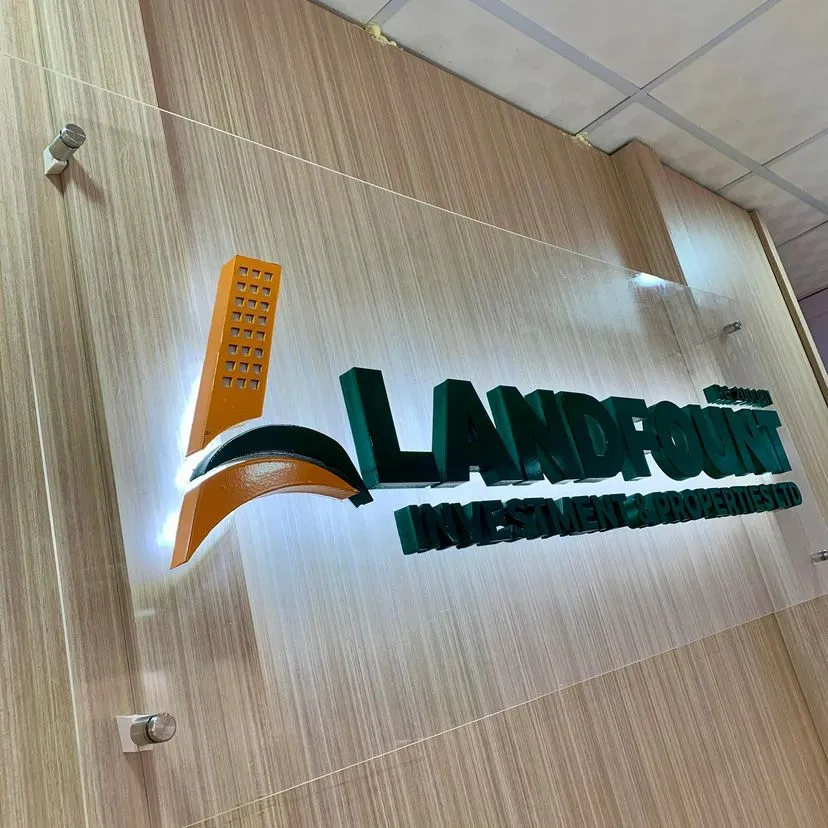 High top best quality customized branded custom retractable fashionable advert company glass signage design and printing in Lagos, Abuja, Nigeria, Africa.