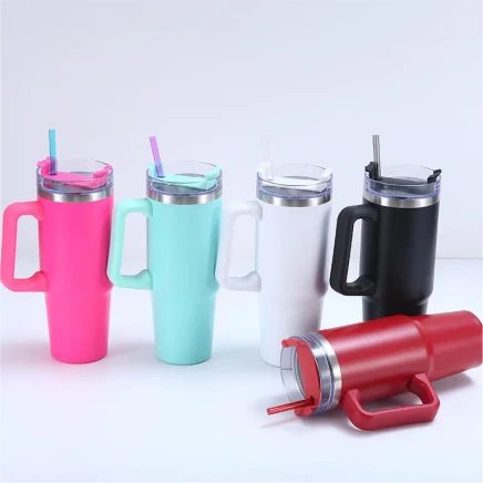 Best high top quality customized branded fashionable retractable luxury 40oz stainless vacuum insulated mug tumbler with handle souvenir gift items and stationeries design and printing in Lagos, Abuja, Nigeria, Africa.