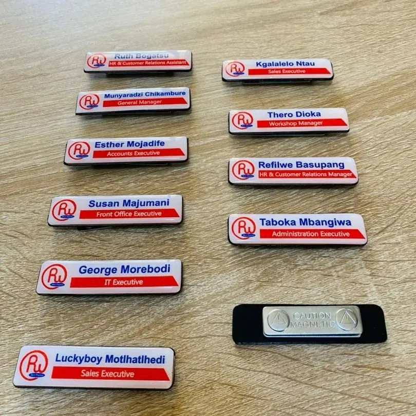 High top best quality customized branded custom office name tag branding design and printing in Lagos, Abuja, Nigeria, Africa.