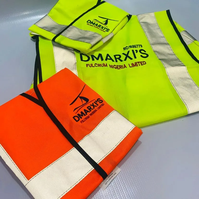 Customized construction safety work jacket design and printing in Lagos Abuja Nigeria Africa.