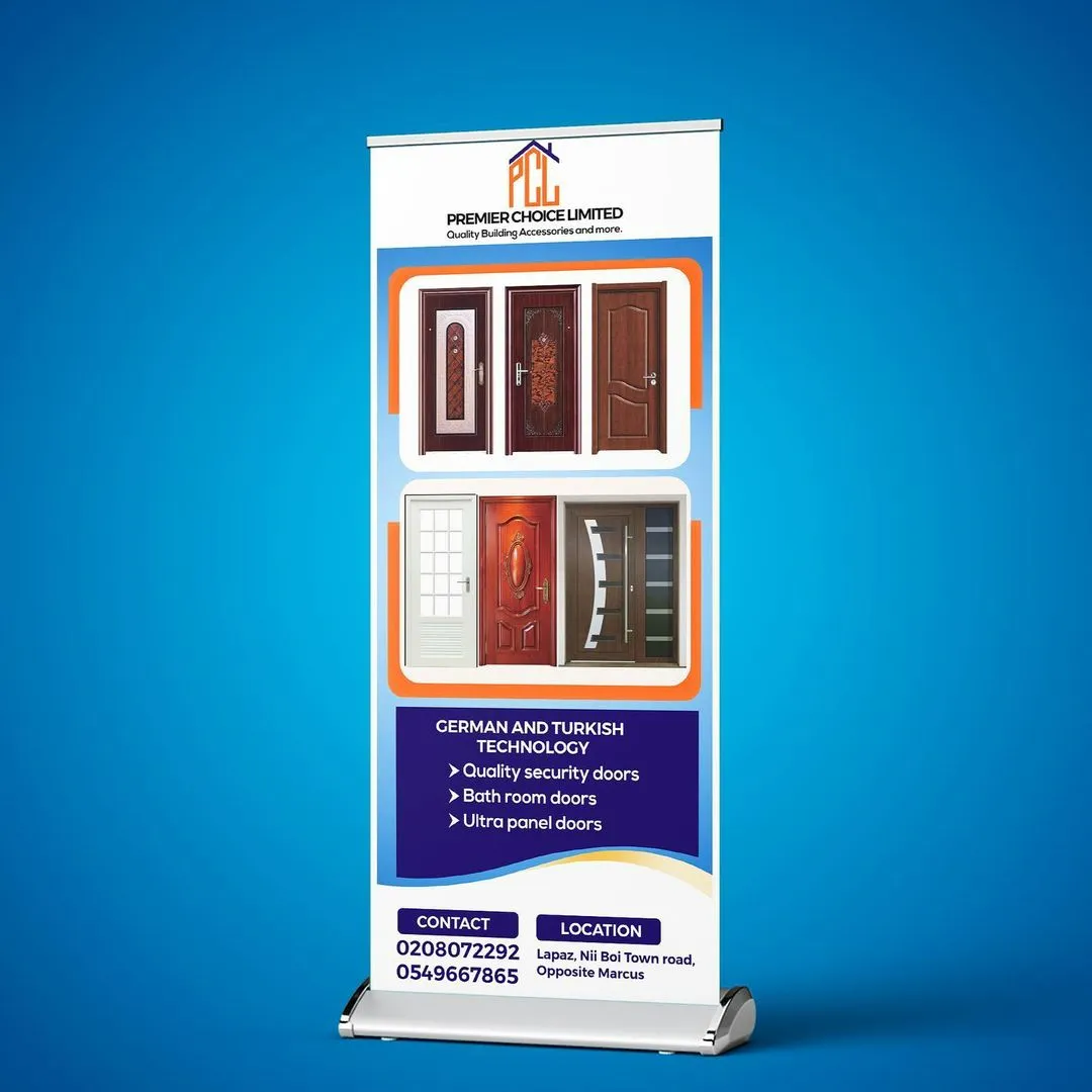 Customized high best quality top branded custom retractable luxury fashionable company roll up banner design and printing in Lagos, Abuja, Nigeria, Africa.