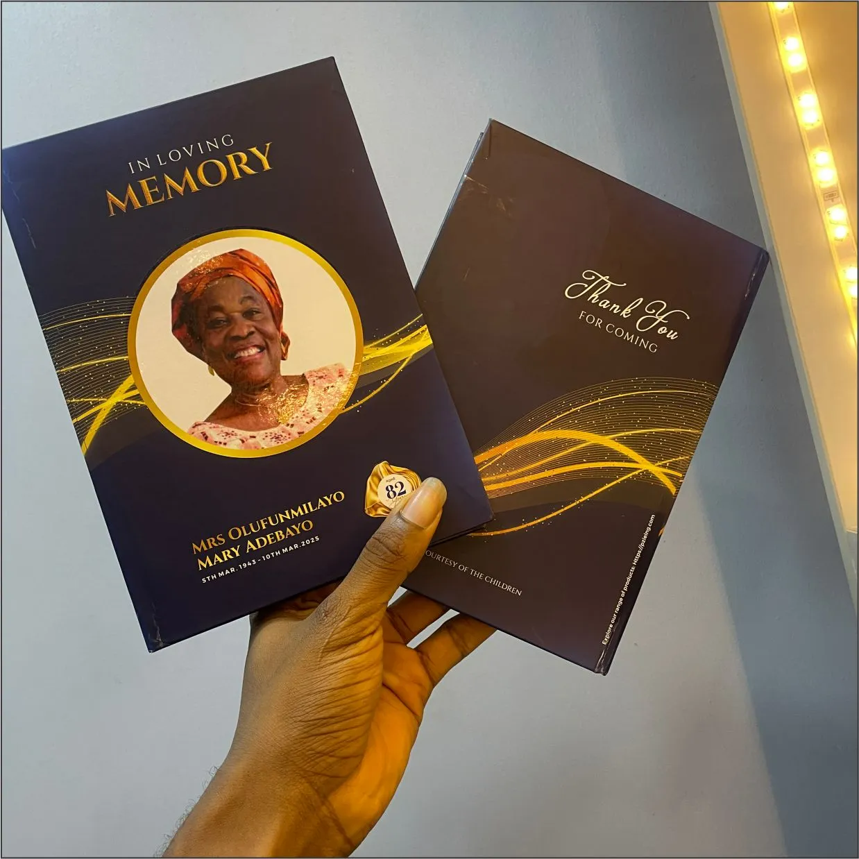 Customized high top quality custom branded funeral/burial event souvenir jotter notepad design and printing in Lagos, Abuja, Nigeria, Africa