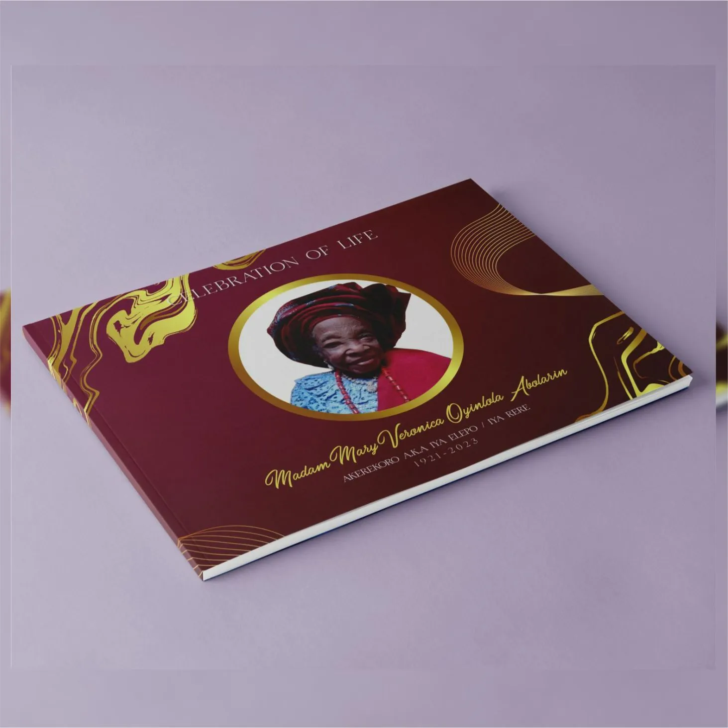 Customized high top quality custom branded retractable personalized landscape funeral/burial brochure program design and printing in Lagos, Abuja, Nigeria, Africa