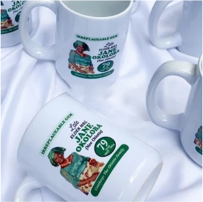 Customized high best quality top branded custom retractable promotional luxury corporate personalized mug design and printing in Lagos, Abuja, Nigeria, Africa.