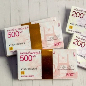 Customized high top quality custom branded promotional retractable fashionable luxury premium wedding event dummy currency note design and printing in Lagos, Abuja, Nigeria, Africa