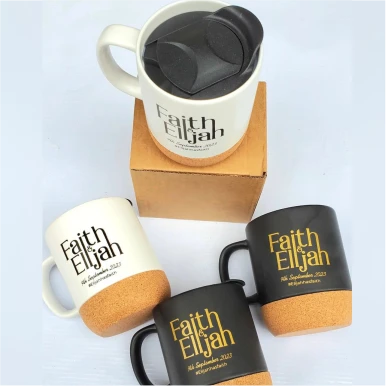 Top high best quality customized branded standard fancy retractable promotional luxury premium wedding cork bottom mug souvenir gift item design and printing in Lagos, Abuja, Nigeria Africa.