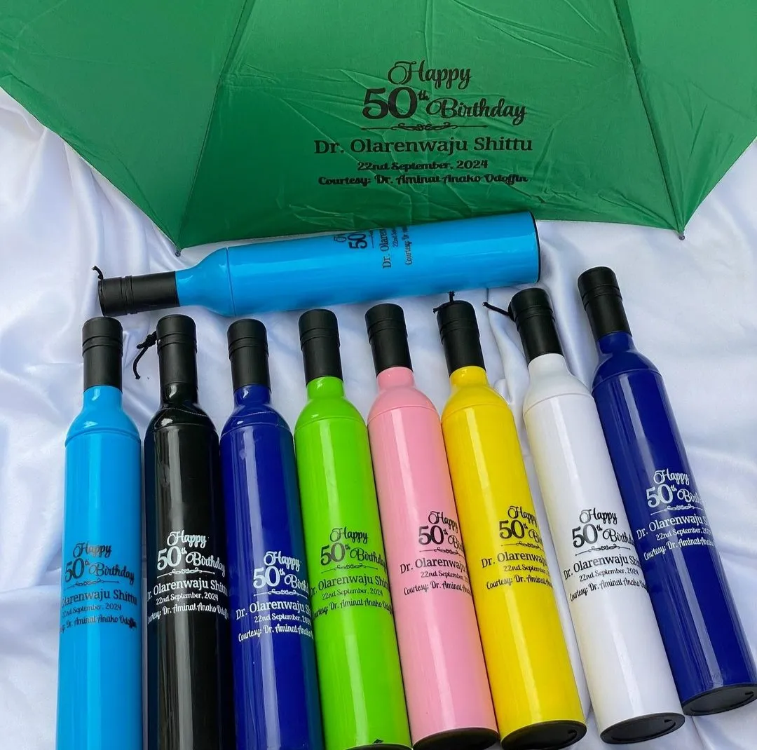 Best quality customized  souvenir gift items bottle shaped umbrella printing in lagos nigeria