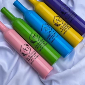 best high top quality custom branded customized retractable fashionable luxury premium corporate wedding event bottle shaped umbrella souvenir gift item design and printing in Lagos, Abuja, Nigeria, Africa.