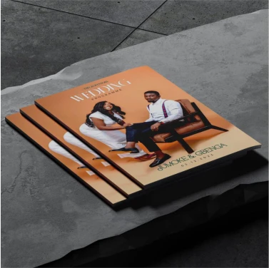 Customized high top quality custom branded promotional retractable fashionable luxury wedding program of event brochure design and printing in Lagos, Abuja, Nigeria, Africa