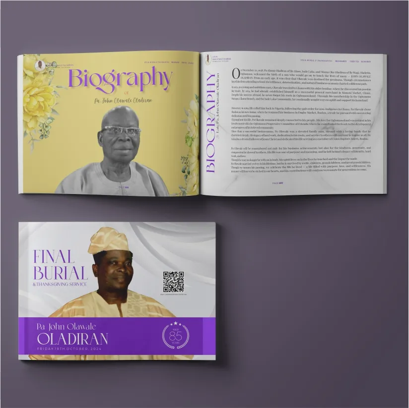 high quality landscape Funeral brochure burial program funeral service of songs pamphlet design landscape Funeral brochure burial program funeral service of songs pamphlet design and printing in lagos nigeria.