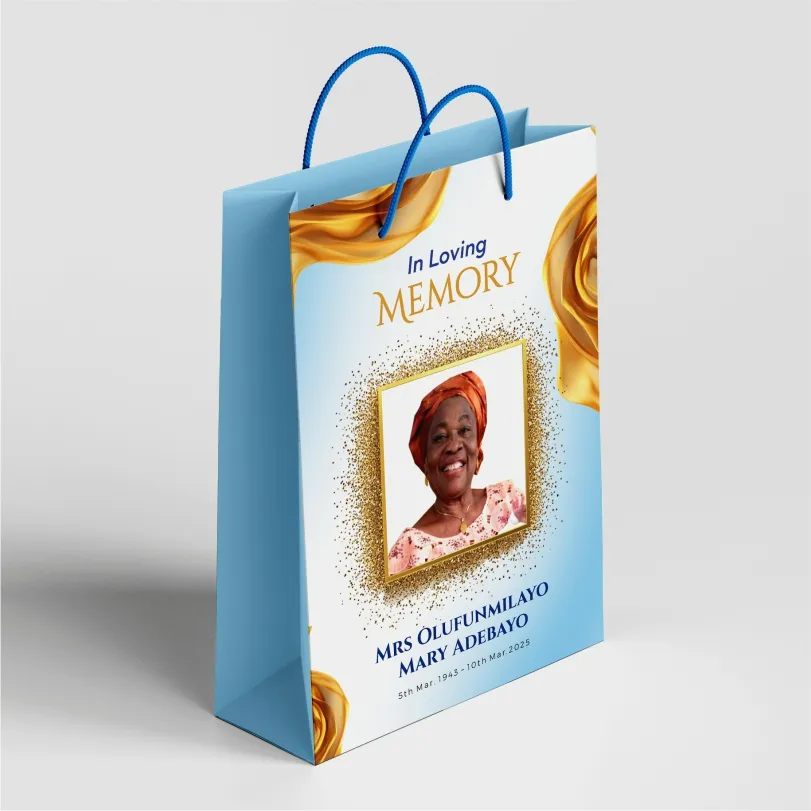 top quality funeral paper bag design and printing in lagos nigeria high quality funeral gift packaging bags burial souvenirs paper bag printing in lagos nigeria